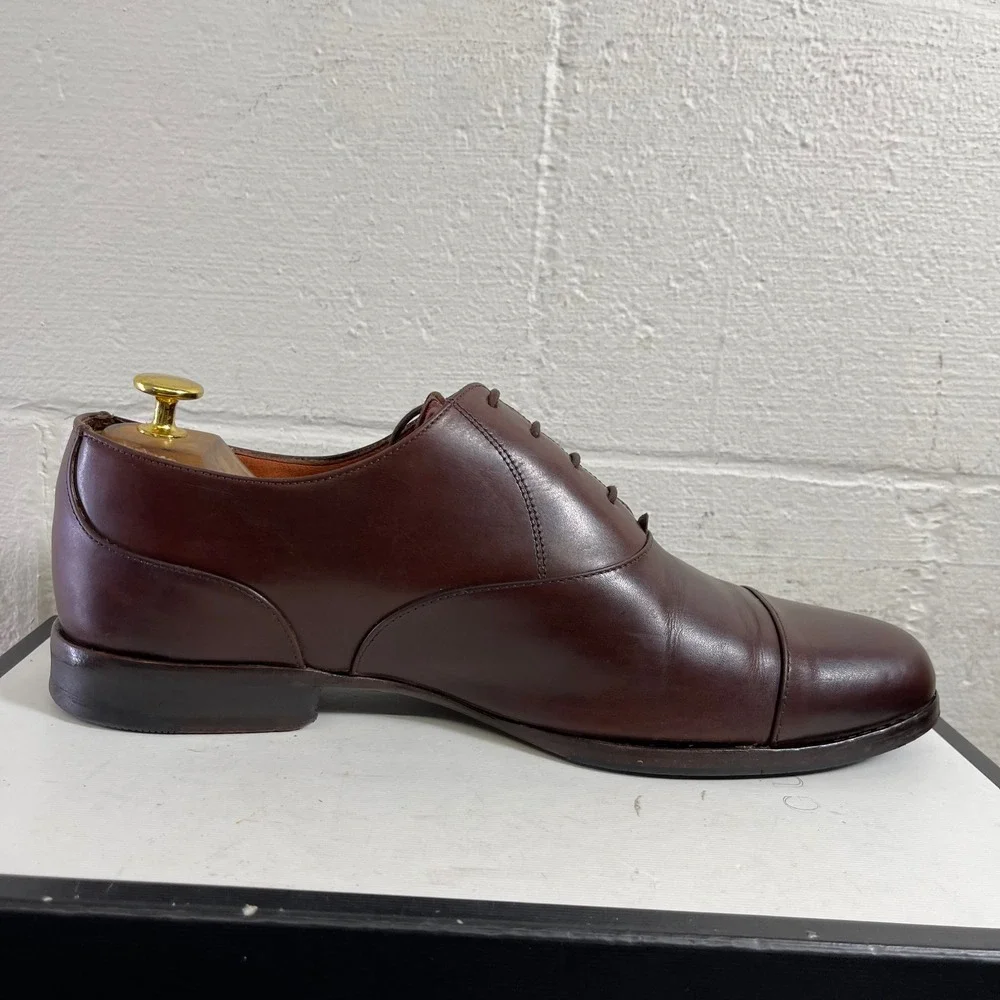 Wolf And Shepherd 9717 Brown Leather Cap Toe Oxford Dress‎ Shoes Men's 11 D